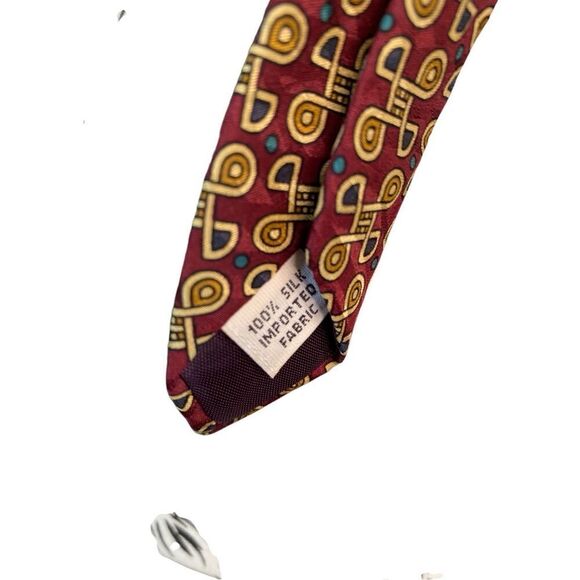 Clubfellow Imported Silk Tie Geometric Professional Career Workwear Business - Picture 4 of 7
